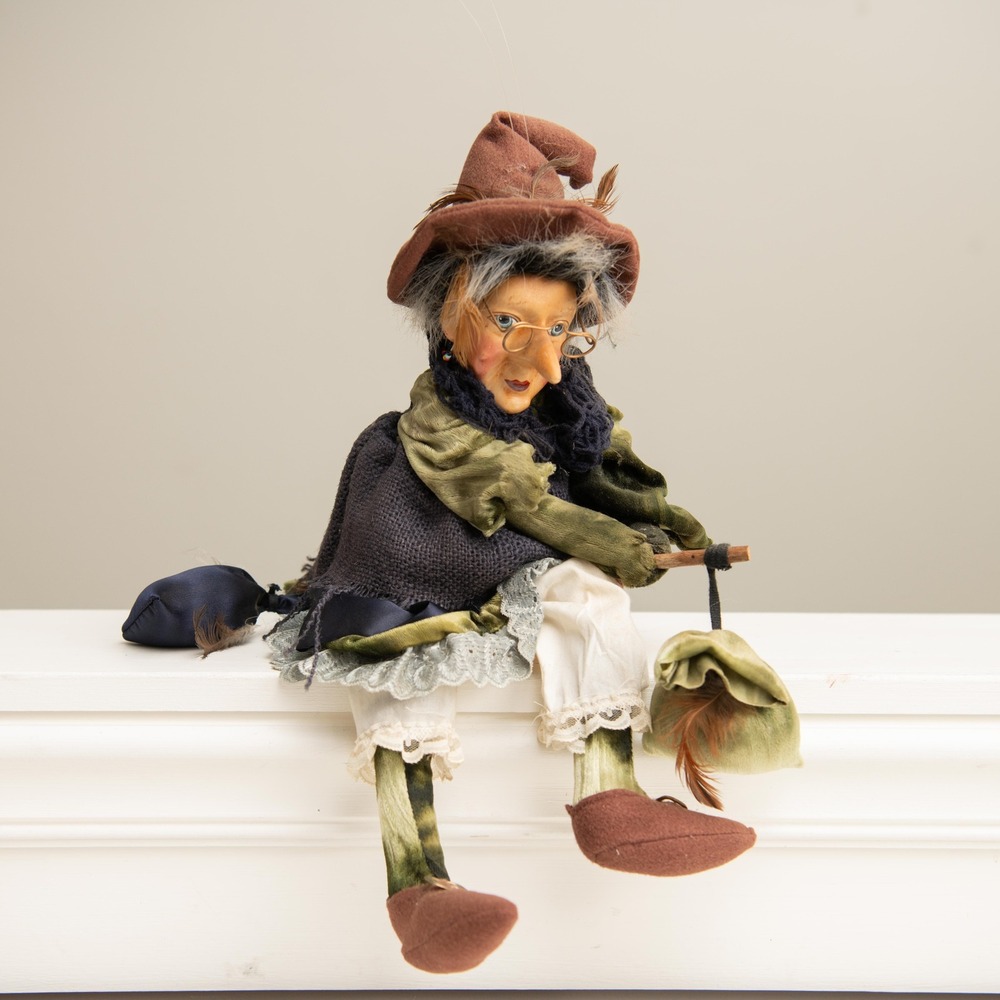 Show Stopper Wanda Witch Doll Hand Painted Whimsigoth Folk Art Dark Mystical Art
